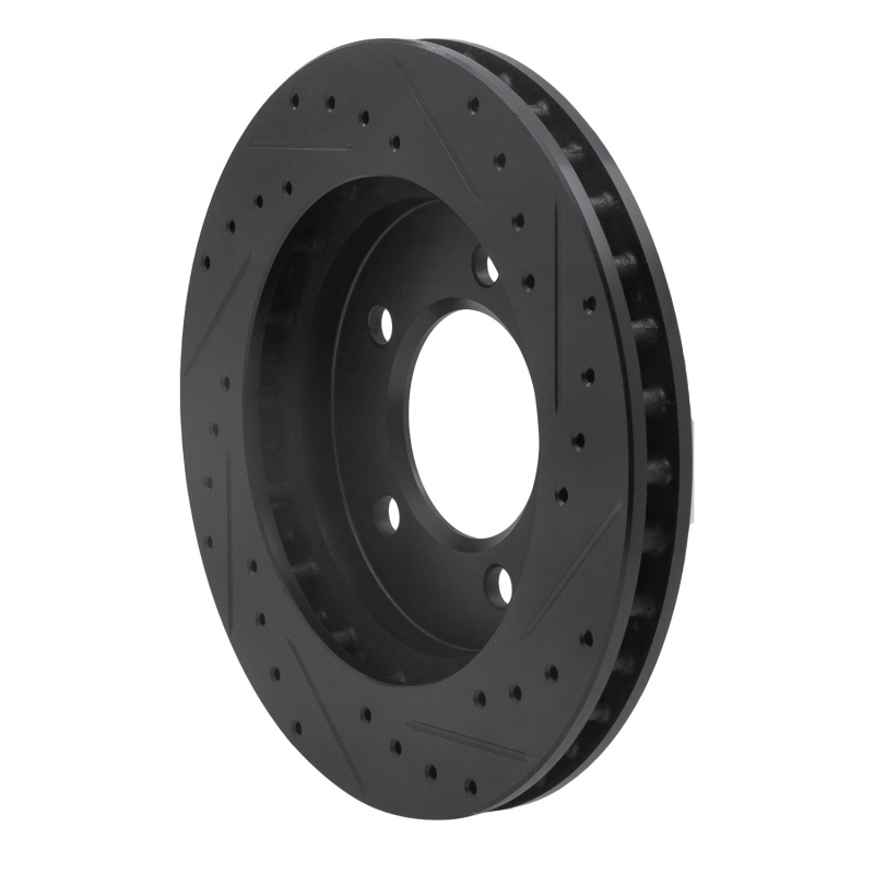 Ford Expedition Brake Rotor (1) - Front Left - R1 Concepts - Drilled & Slotted - Black - `97-`02